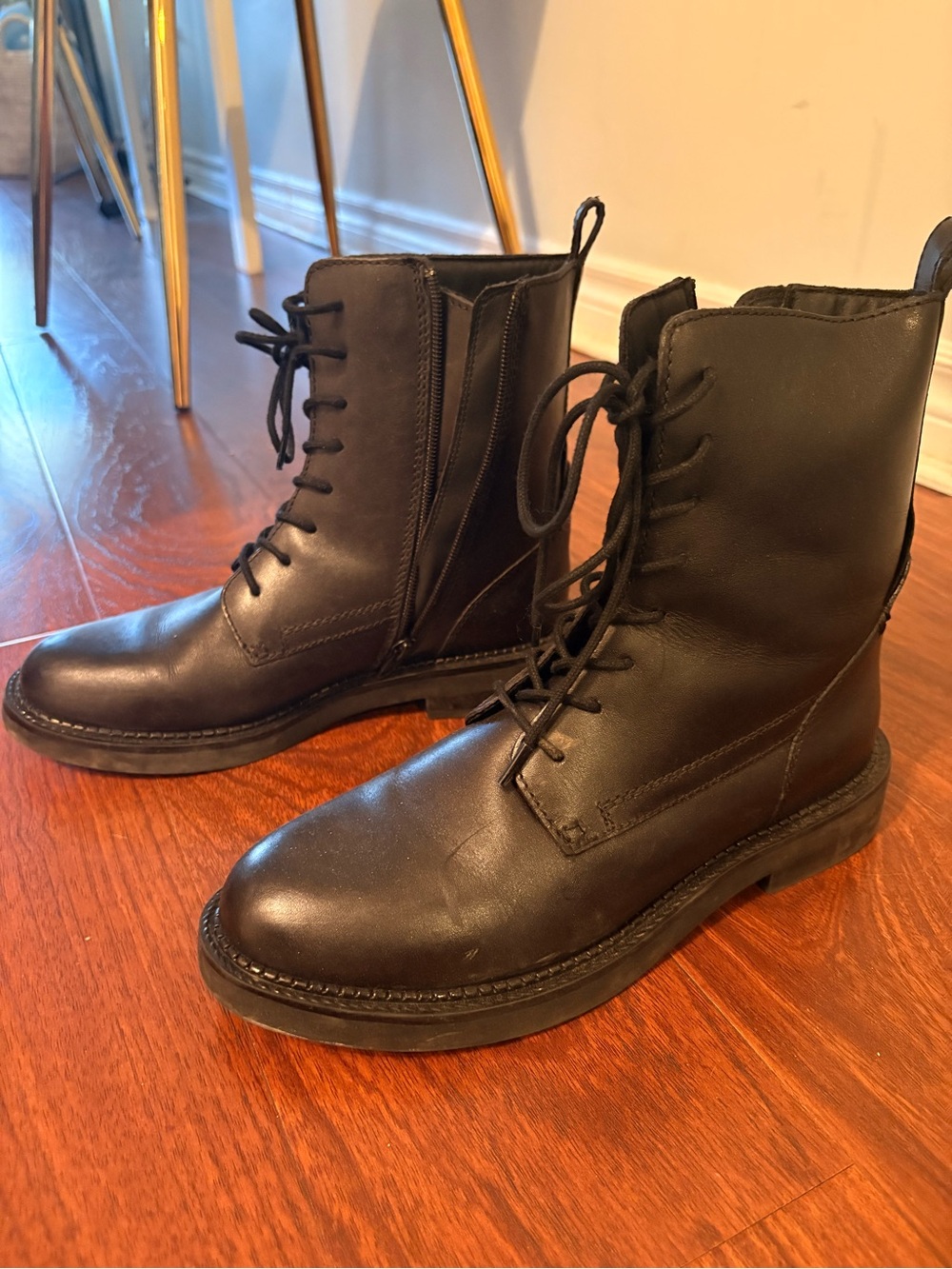 Geox Black Leather Lace-Up Boots | Black | Size 39